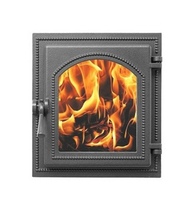 Дверь топочная герметичная Везувий 220 со стеклом 290х325 мм