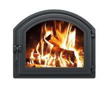 Дверь каминная герметичная Везувий 217 со стеклом 410х350 мм