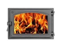 Дверь каминная герметичная Везувий 230 со стеклом 410х280 мм