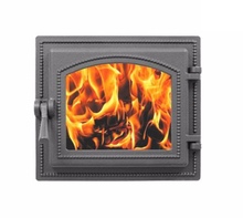 Дверь топочная герметичная Везувий 260 со стеклом 250х210 мм