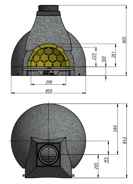 Помпейская печь ПОМПЕЙКА-600 мобильная